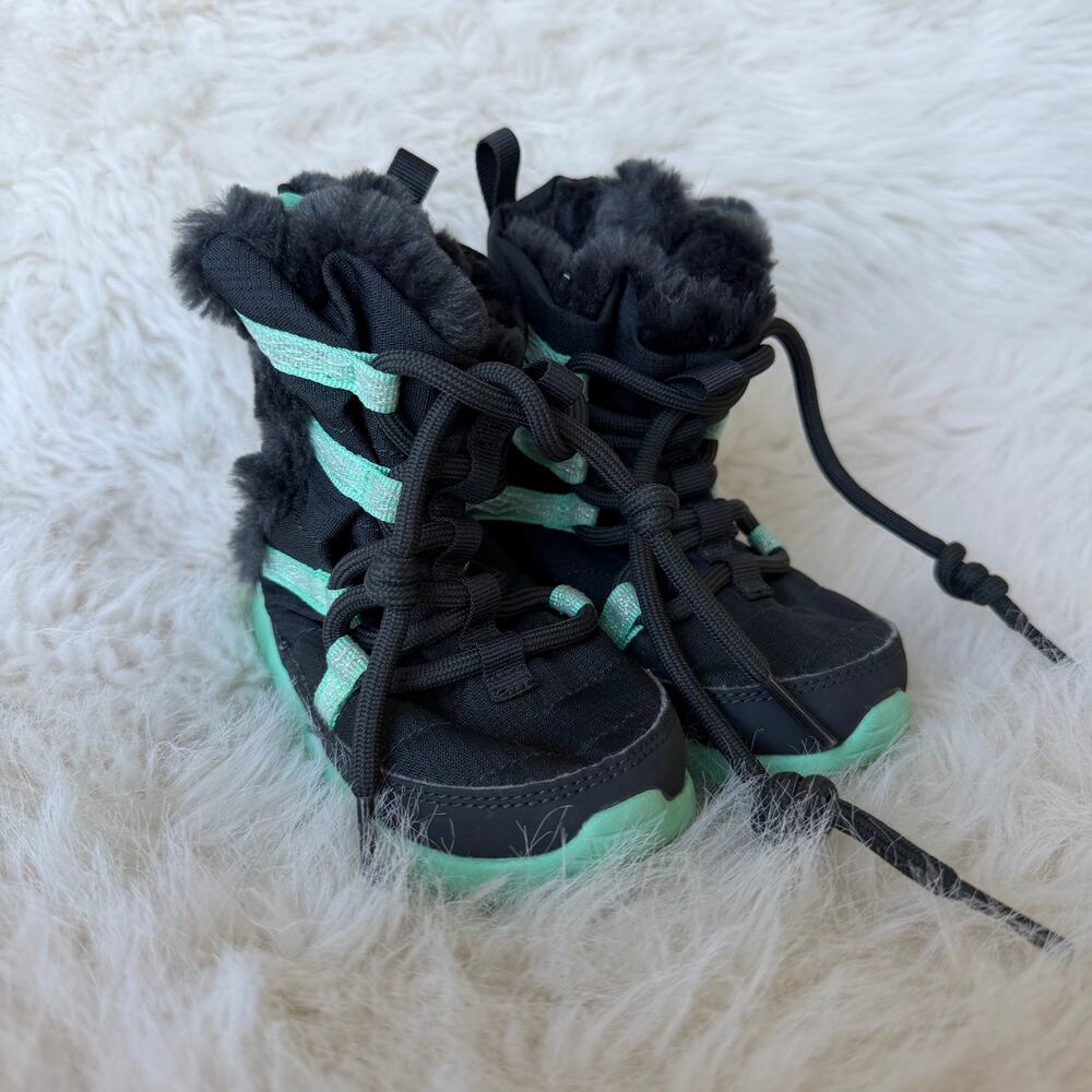 Nike Roshe One Hi SE Toddler Winter Boots Anthracite Grey Green Glow - Size 7C